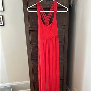 Orange Maxi Dress with Strappy Back